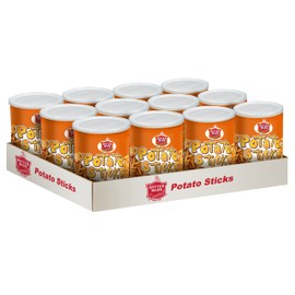 Better Made Potato Sticks 5oz Canister - (Sweet BBQ, 12 Can Tray) Shoestring Potato Sticks - Gluten Free - Crunchy, Crispy Snack from Fresh Potatoes - Resealable Lid