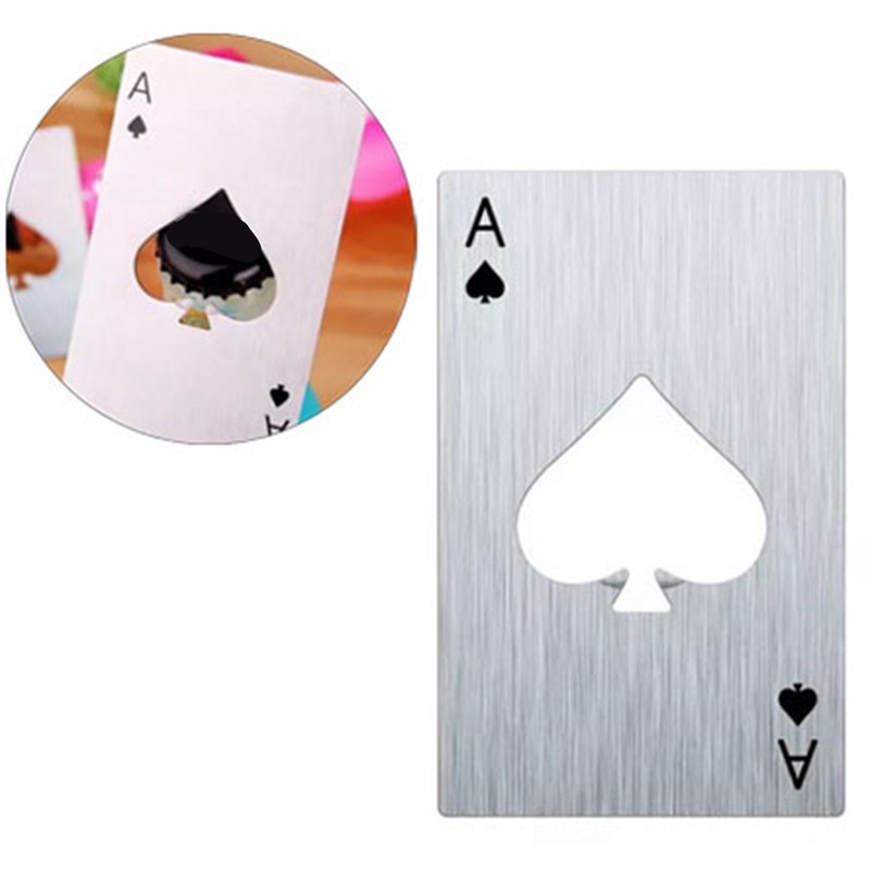 20Pcs Poker Card Bottle Opener Ace Poker Shaped Stainless Steel