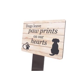 OriginDesigned Heartfelt Dog Memorial Plaque – 'Dogs Leave Paw Prints on Our Hearts' – 5.5" x 9" UV Printed for Outdoor Use