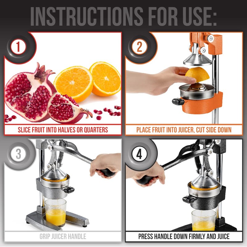 Eurolux Cast Iron Citrus Juicer | Extra-Large Commercial Grade Manual