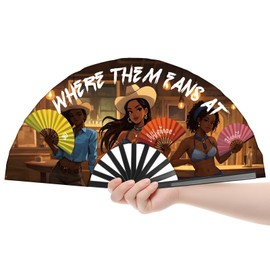 Colorato Where Them Fans At Clack Fan, Line Dance Popping Fan, Boots On The Ground, Large Festival Hand Folding Fans, 26In