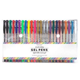 American Crafts Rainbow Stripe Pouch Pens, Multi Color, Drawing Writing Arts Crafts Sewing Notion Paper Supplies Scrapbooking Journaling Printmaking DIY Office Home School Supplies Smooth Writing