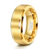 8mm Gold Tungsten Wedding Band Men Women 24K Gold Plated