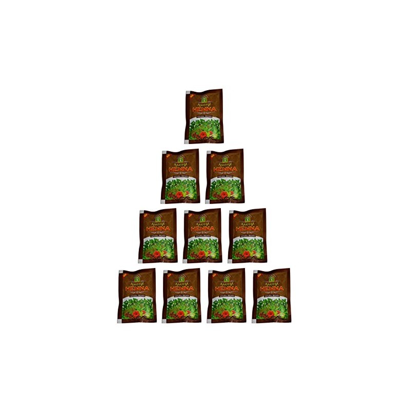 Amina Henna Powder, Brown, (Pack of 10)
