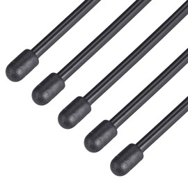 sourcing map RC Antenna Tube with Cap for RC Boat, Plastic Black 5pcs
