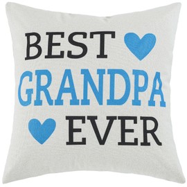 MADIZZ Gift for Grandfather Best Grandpa Ever Throw Pillow Cover 18 x 18 Inch, Birthday Christmas Thanksgiving Day Gifts for Papa Granddad