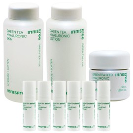 Innisfree Green Tea Hyaluronic Acid 3 types (skin + lotion + cream) + / 이니스프리 그린티 히알루론산 3종구성(스킨+로션+크림)+