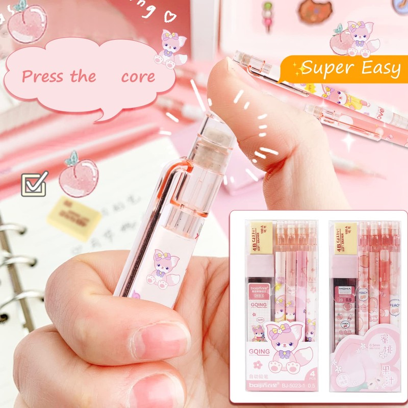 WACH AUF 8 Pieces Mechanical Pencil Set Propelling Cute Pencils