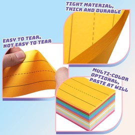 Tudomro 300 Sheets Colored Sentence Strips for Teacher Supplies, Classroom, Ruled Bright Lined Cardstock Strips for Writing Words, 12 Colors, 12 x 3 Inch