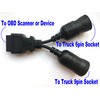 OTKEFDI Truck OBD 6Pin 9Pin J1708 J1939 Protocol Diagnostic Adapter