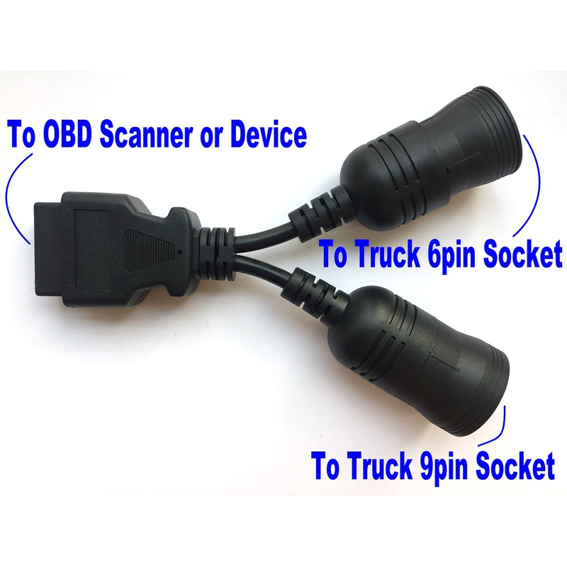 OTKEFDI Truck OBD 6Pin 9Pin J1708 J1939 Protocol Diagnostic Adapter