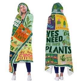 Plant Lover Gifts for Women, Unique Gardening Gifts Wearable Blanket, Crazy Plant Mothers Day Hoodie Gift for Plant Lover, Hooded Blanket 47x72 In for Mom, Her, Lady