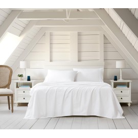 Linen Closet Luxury Cotton Blend 3-Piece Sheet Set, Twin XL, White