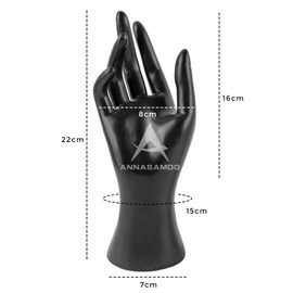 ANNASAMDO Pack of 2 Jewellery Stand Hand, Female Mannequin Hand Model Bracelet Holder Ring Holder Jewellery Holder Jewellery Hand Jewellery Display Organiser Ring Stand - Black, Right Hands