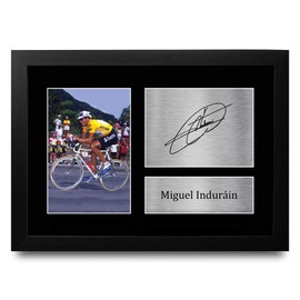 HWC Trading FR A4 Miguel Indurain Gifts Autograph Printed Signed Cycling Memorabilia Fans - A4 Framed