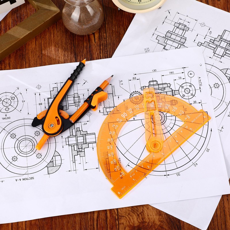 Zonon Student Geometry Math Set Compass and Protractor Set, Drawing