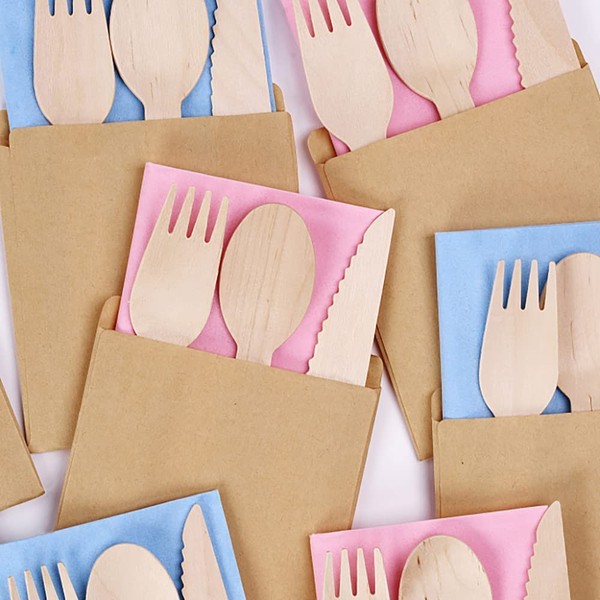 ezkart | Set of 100 |Disposable Wooden Cutleries, Suitable for