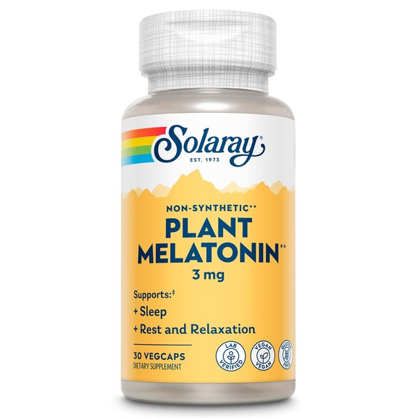 SOLARAY Plant Melatonin 3mg - Sleep Aid Supplement Made with