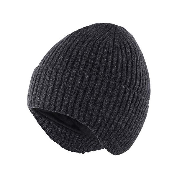 Connectyle Men’s Fleece Earflap Hat Warm Winter Skull Cap Knit Beanie with Ear Flaps Watch Hat Grey