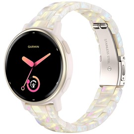Resin Watch Bands for Garmin Vivoactive 5/6/3/Forerunner 165/55/245/645, 20mm Resin Replacement Wristband Adjustable Straps for Man Woman