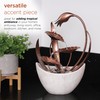 Alpine Corporation ZEN918 Indoor Tabletop Multi-Tiered Metal Falling Leaves Water