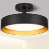 SunRider Industrial Semi Flush Mount LED Ceiling Light Fixture, 12