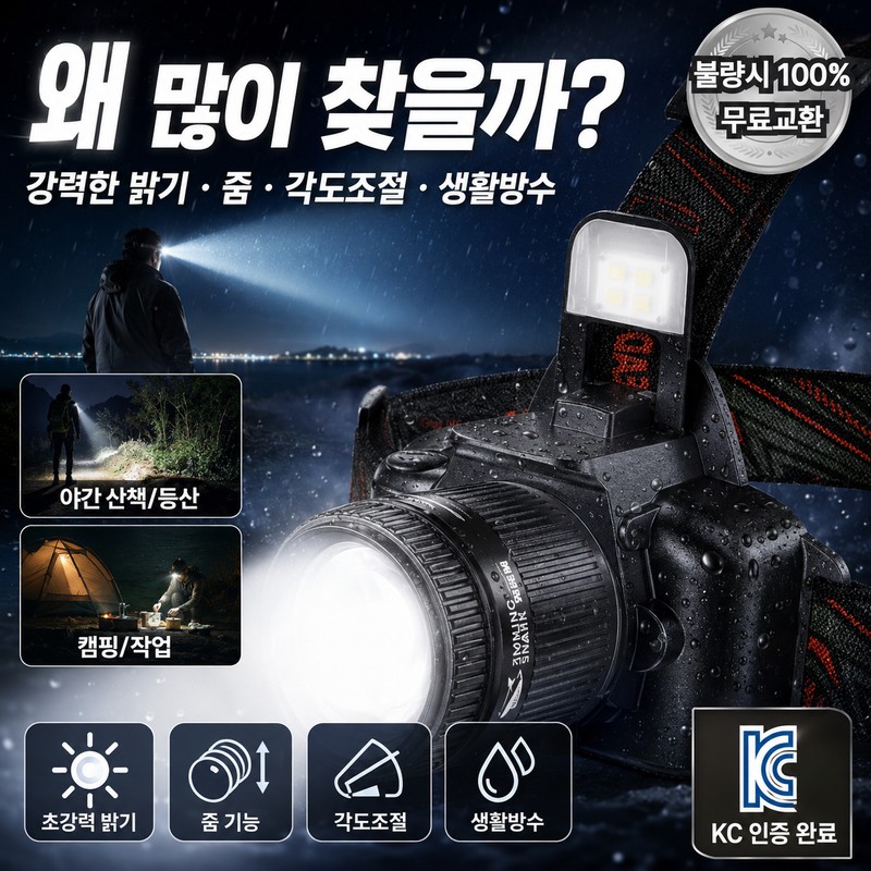 모얼벳 3세대 업그레이드 C타입 각도조절 헤드랜턴 초강력 PRO MAX Moeulbet
