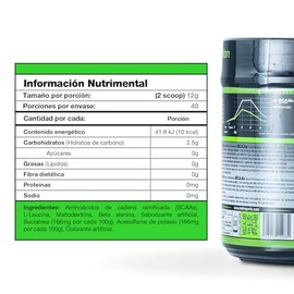 Bcaas Instantized Mdn Sports 480g Beta-alanina Sabor Mango, 40 Servicios, Calidad Pura.                                                               