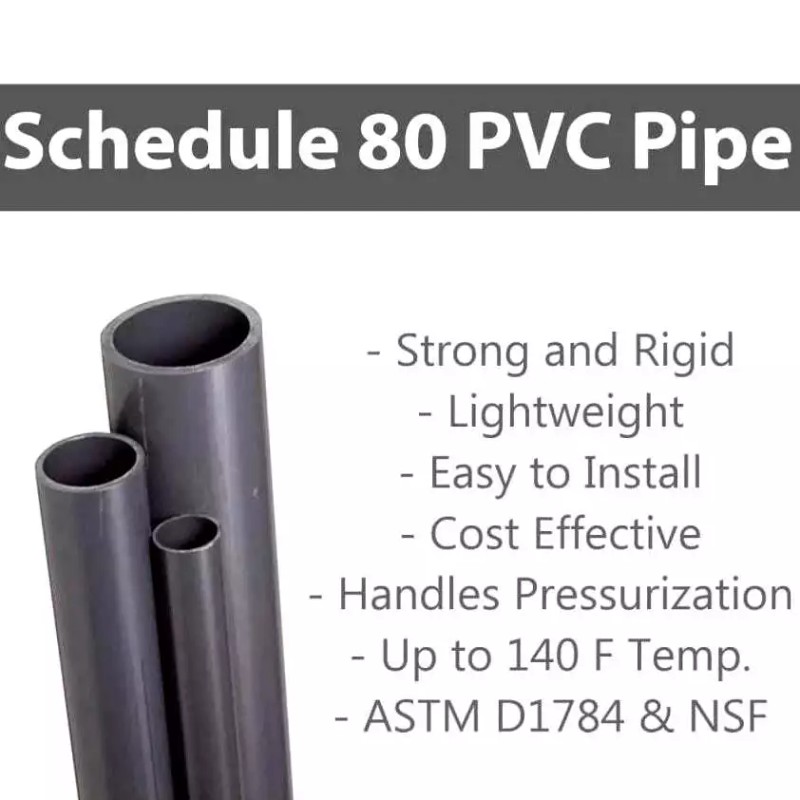 Manufacturer Direct PVC Pipe Schedule 80 Industrial Grade Grey 1-1/4