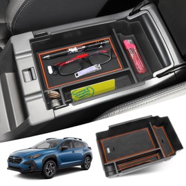 MOCHNET Center Console Organizer for 2024 2025 2026 Subaru Crosstrek Accessories & 2024-2026 Subaru Impreza Console Tray, 2026 Crosstrek Hybrid Accessories 2024+ Impreza Armrest Storage Box (Orange)