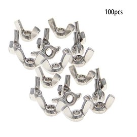 MroMax M4 - Tuercas de mariposa de acero inoxidable 304 para apretar a mano, 100 unidades