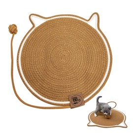 Cat Scratching Mat, Scratching Board, Scratching Board with Scratching Ball, Fumbling Board for Cats, Blanket in the Shape of a Cat Ear, Cat Scratching Board, Scratch Protection, Cat Accessories, Scratching Furniture, Diameter 43 cm