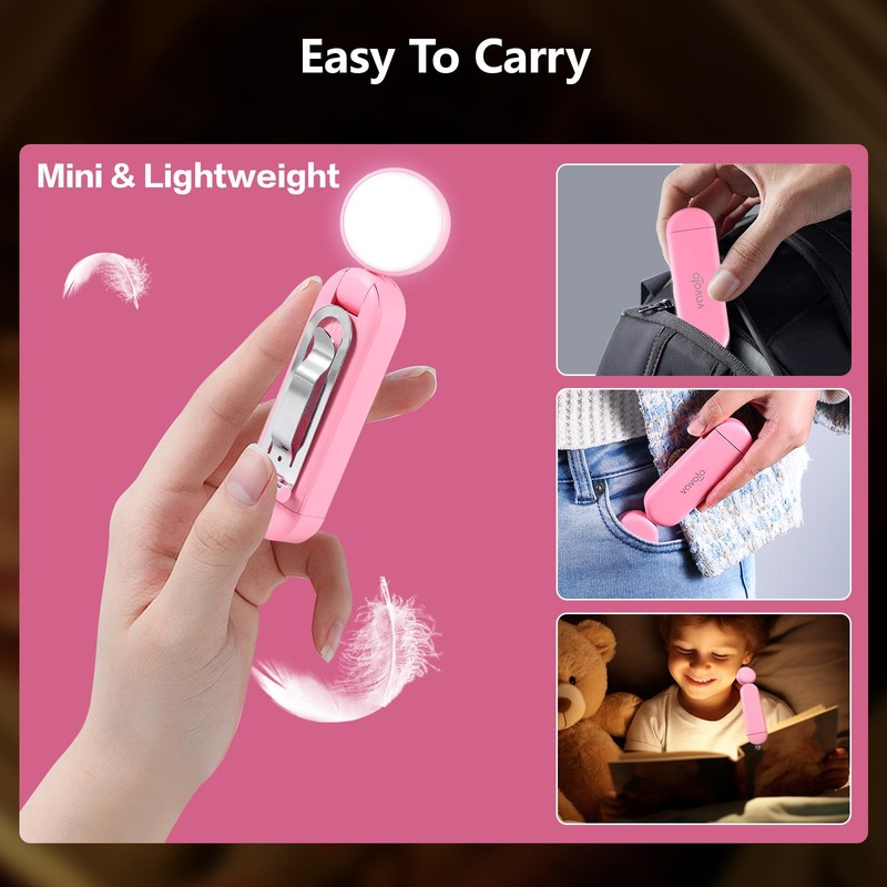 VAVOFO USB Rechargeable Blue Light Blocking Amber Clip On Bookmark