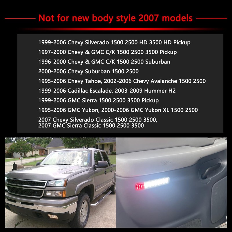 HNeekyr Led Interior Door Courtesy Light Compatible with 1999-2006 Silverado