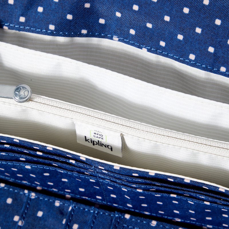 Kipling Wallets MONEY LAND Soft Dot Blue