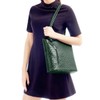 Handbag Bliss Womens Italian Leather Ostrich Print Convertible Shoulder Bag