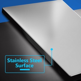 LIDER Blank Screwless Metal-Surface Wall Plate, Temperature and Impact Resistant, 201 Stainless Steel, Modern Decoration Upgrade, Mid-Size 1-Gang 4.88" x 3.11", Polished Chrome