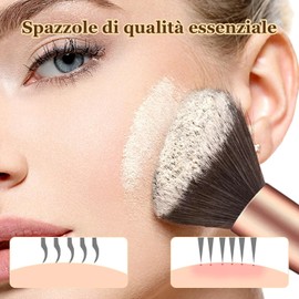 Brochas para Maquillaje, JASUVII 15 Makeup brush set + 2 Puff + Limpiador de Maquillaje, cepillo de maquillaje, Set de brochas cosméticas multifunction para Maquillar Ojos, Mejillas y Rostro (Negro dorado)