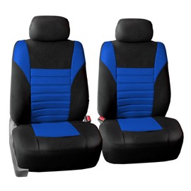 FH Group Car Seat Covers Front Set Premium 3D Air Mesh - Low Back Car Seats with Removable Headrest, Universal Fit,Automotive Seat Cover,Airbag Compatible Car Seat Cover for SUV,Sedan,Van Blue