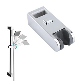 DEWIN Shower Head Slider Holder, Adjustable Height S Chrome-Plated Slider Bar Head Holder Stand Tool for Home Hotel Bathroom 30mm x 15mm Tube
