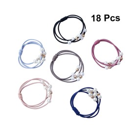 Baluue 18pcs Design Knotted Hair Ropes Chic Elastic Hair Ties for Ponytails for Women and Girls Versatile Colors Dusty