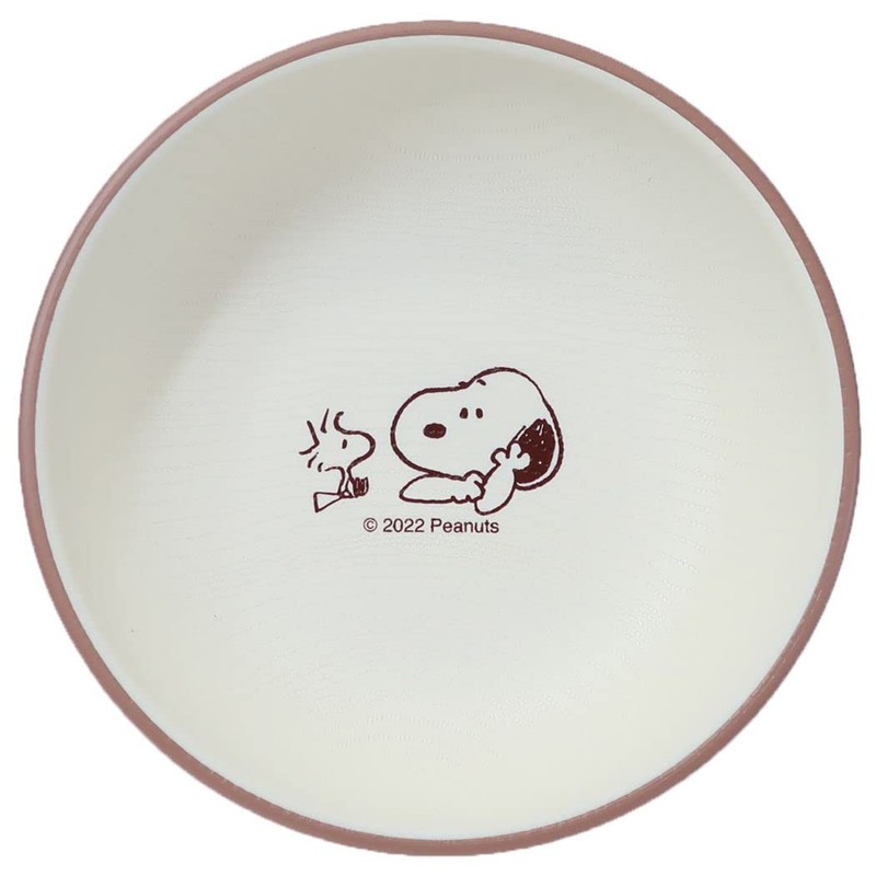 Marimo Craft SNOOPY Wood Grain Round Plate Relaxing Time Φ5.9