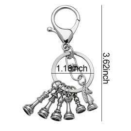 Chess Keychain for Men Women Birthday Gifts for Best Friends Kids Chess Lovers Silver Key Chain Accessories Bag Charms for Handbags