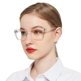 OCCI CHIARI Clear Reading Glasses Women 1.0 Blue Light Bifocal Readers 1.0 1.5 2.0 2.5 3.0 3.5 (Clear,1.0)