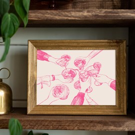 Uniro Cheers Bar Cart Wall Decor, Vintage Cheers Sign Art Prints, Friends Clinking Bar Cart Wall Art Painting, Farmhouse Home Kitchen Wall Decor, Trendy Pink Cheers Cocktail Bar Cart Accessories - 8"x10"-UNFRAMED