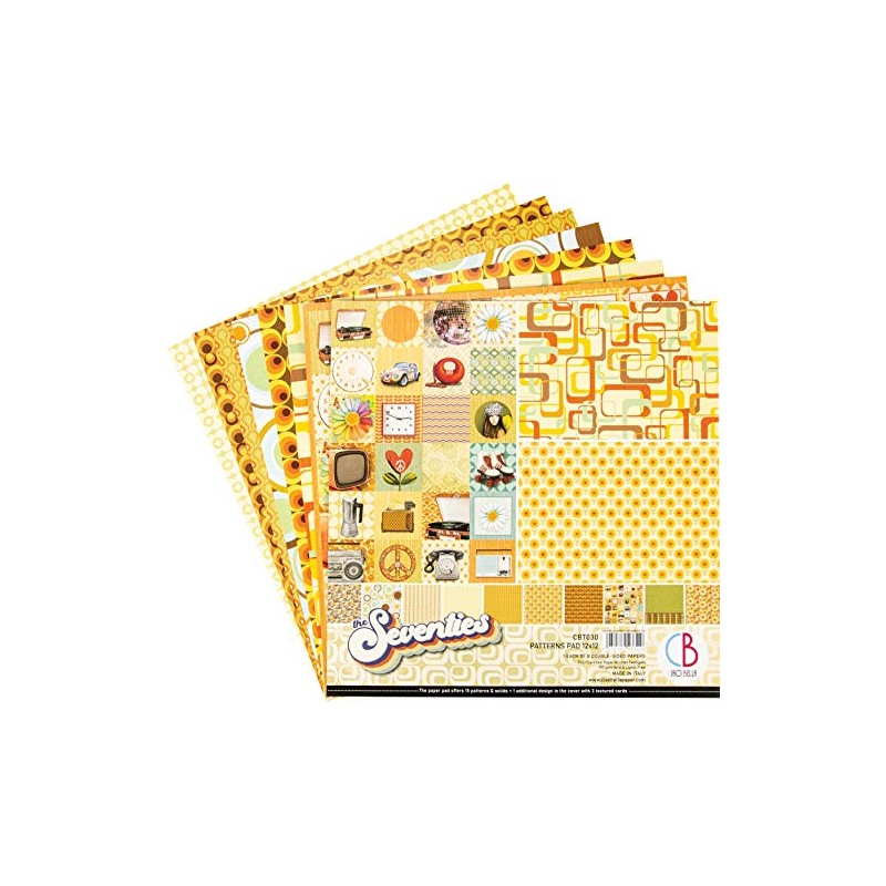 CIAO BELLA PAPER Paper PAD 12" 8/PKG, The Seventies, 8