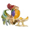 Rooster Trinket Box Embedded Rhinestone Alloy Bright Colors Wide Application