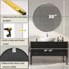 Mfring Round Silver Mirror, 30 Inch Circle Silver Mirror, Metal
