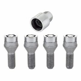 McGard Wheel Lock Bolt Set For Chrysler 200 2014-2017 | Cone Seat | M12 x 1.25 | 19mm Hex | 25.6mm Shank Length | 4-Pack | Chrome