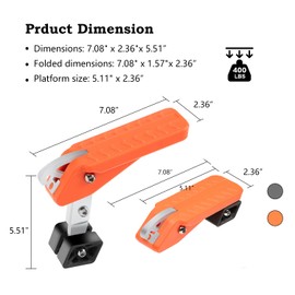 COWVIE Universal Car Door Step Portable Foldable Roof Rack Foot Pedal Max Load 400 lbs - Orange
